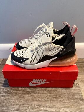 Nike Kids Air Max 270 White, Black & Pink Sneakers